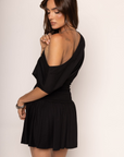 Off the shoulder mini dress
Smocked bodice
Unlined
black off the shoulder mini dress
summer dress
dress up casual dress