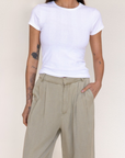 white Ribbed short sleeve top
Crewneck
Regular fit
Midweight
white tee
white tshirt