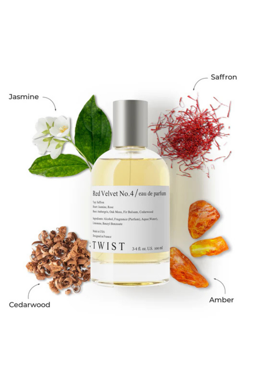 Unisex perfume
Top Note
Saffron
Heart Note
Jasmine, Rose
Base Note
Ambergris, Oak Moss, Fir Balsam, Cedarwood
Alcohol, Fragrance (Parfum), Aqua (Water), Limonene, Benzyl Benzoate