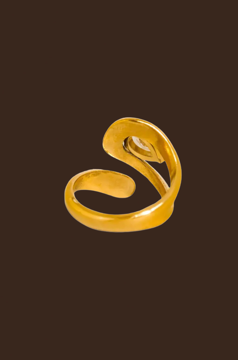 18K Gold Non-Tarnish Wrap CZ Ring
18K Gold Plating
Stainless Steel
Size 7 Measurement: 0.682 Diameter/2.14 Circumference
Lead-free
Nickel-safe
Hypoallergenic
Water Resistant