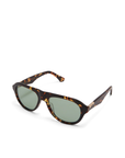 Oversized aviator frame
Featuring a straight brow line
Teardrop-shaped lenses
Distinctive keyhole bridge
Thick, structured frame with sculptural finish
tortoise frame and green lens aviator sunglsses