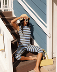 blue and yellow Striped ribbed short sleeve top
Crew neckline
Ultra soft feel
Lined
summer spring outfit