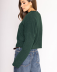 Fuzzy knit cardigan
Crewneck
Front button down closures
Long sleeves
Unlined
green cardigan
christmas sweater
christmas outfit