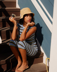blue and yellow Striped ribbed short sleeve top
Crew neckline
Ultra soft feel
Lined
summer spring outfit