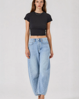 Barrel jeans
Mid-rise fit designed with a relaxed feel through the seat
Features a side panel and knee dart to enhance the barrel silhouette
Wear true to size for the perfect relaxed fit, or size up for a baggier look
Finished with Rolla’s signature vintage trims
Zip fly closure