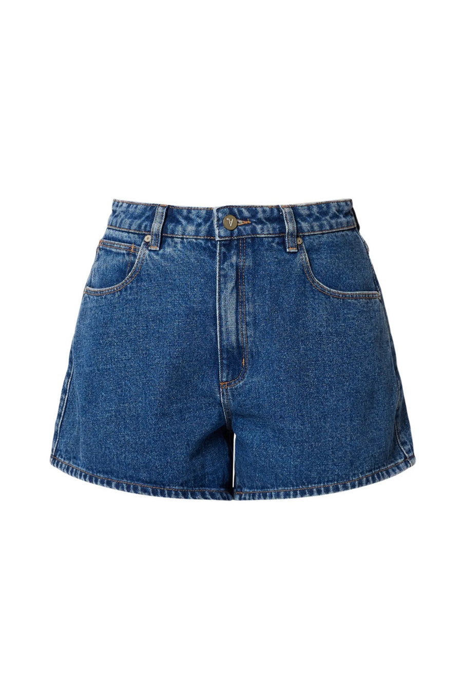 High rise, loose fit denim shorts
medium wash denim shorts
Crafted with a comfort rigid denim meaning they will be fitted when first worn and will slowly soften and mold to your body after wash &amp; wear
Zip fly
