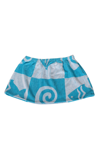 Graphic printed towel skirt
Elastic waistband
Unlined
Up-cycled
Each towel is up-cycled - there may be imperfections