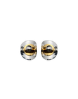 Two toned curved earrings
Ball detail in center
Stainless steel
18K gold plated
Size: 23mm*32mm
Non tarnish/Lead-free