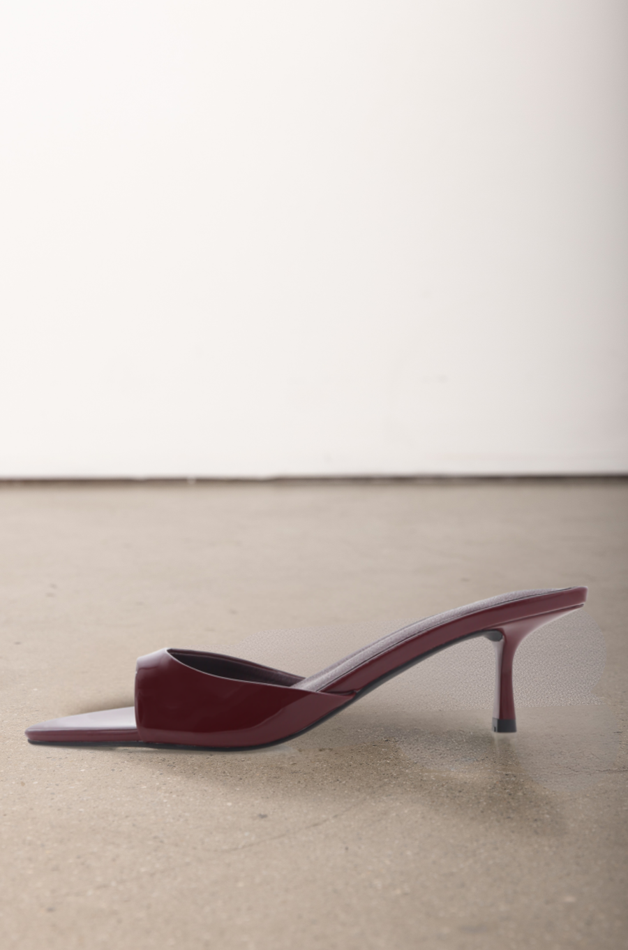 burgundy pointed kitten heel billini
