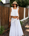 white Flower Crochet Head Scarf
Triangle Scarf
Hip Cover Up
Polyester
128cm x 30 cm