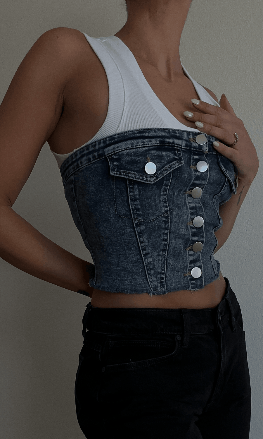 Button Me Up Bustier - SHOPLUNAB