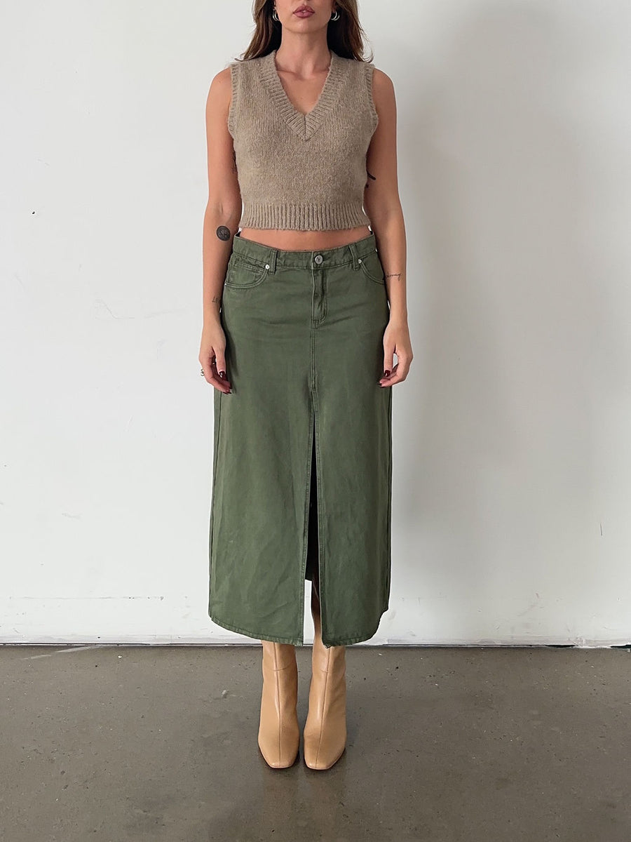 99 Low Maxi Skirt Fade Army by Abrand Jeans