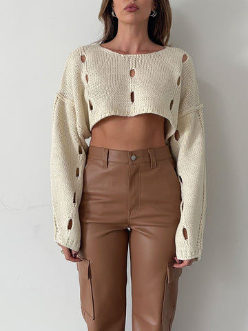 Peek A Boo Crop Sweater - FINAL SALE