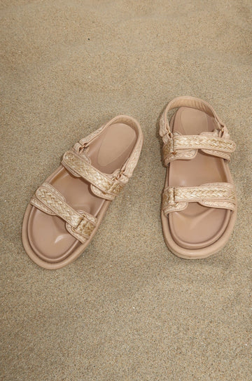 Straw and vegan leather sandals. Adjustable velcro straps. tan sandals. beach shoes. summer sandals. european summer shoes. european summer accessories. european summer outfit inspo