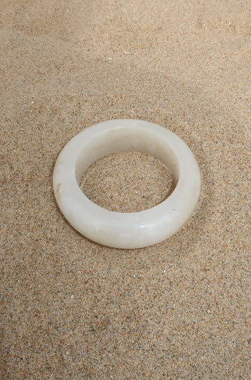 Large bangle bracelet. Not adjustable. Ivory bangle. white bangle. white bracelet. 