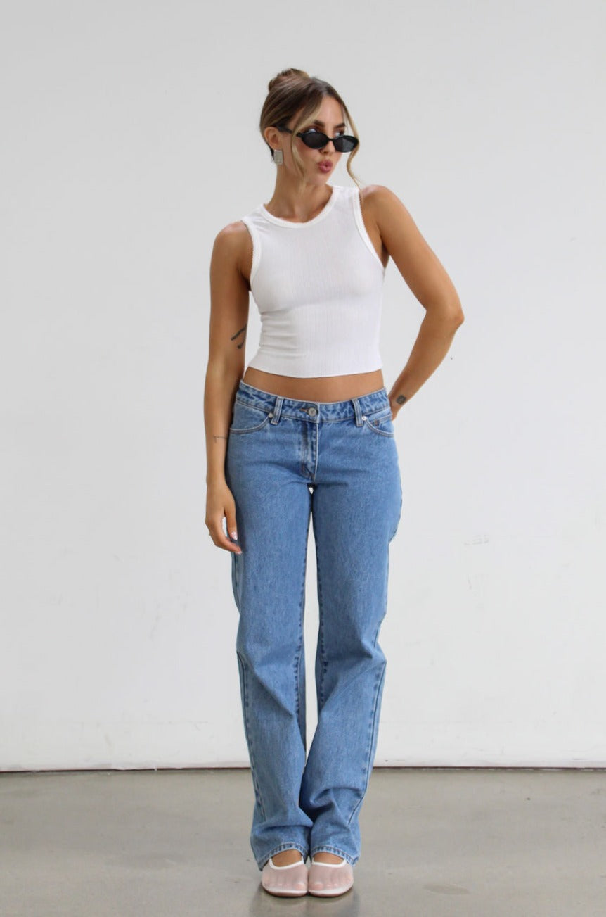 Knit racer back tank top. Lace trim. Lettuce edge hem. Unlined. Basic white tank top. cropped tank. summer shirt. 
