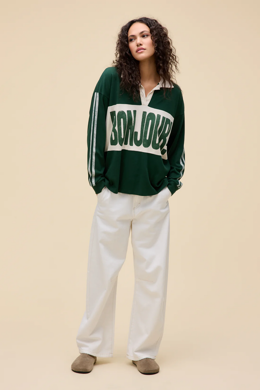 Bonjour! Rugby Long Sleeve by Daydreamer - FINAL SALE
