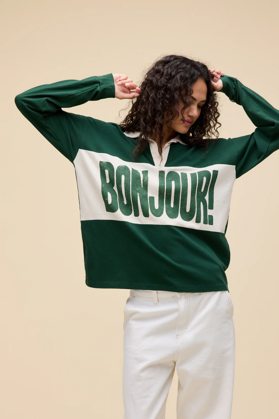 Bonjour! Rugby Long Sleeve by Daydreamer - FINAL SALE