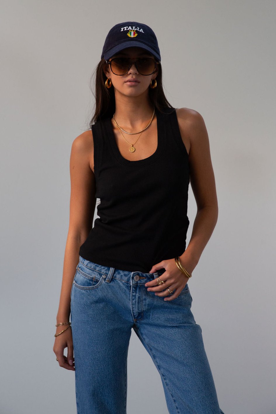 black Ribbed knit racerback tank. Unlined. black tank top basic black tank top.