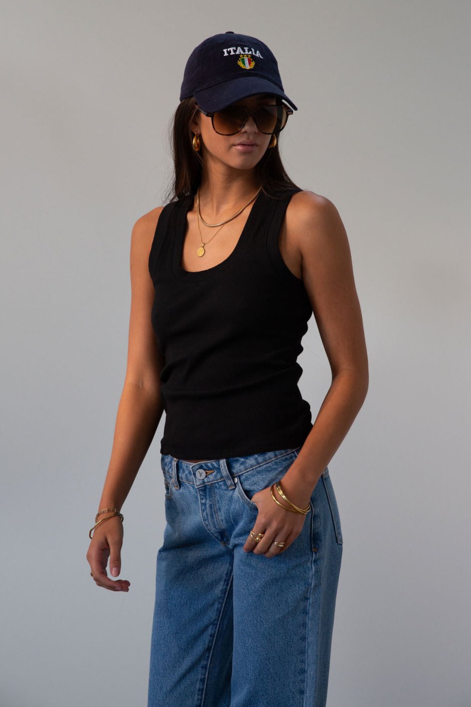 black Ribbed knit racerback tank. Unlined. black tank top basic black tank top.