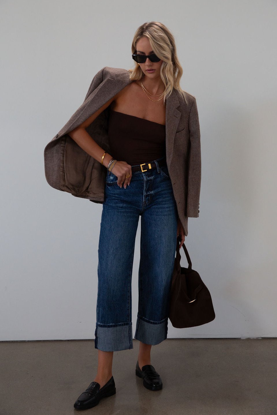 Faded high rise straight leg jean. Button fly. Five pocket construction. Cuffed hems. Unlined. pistola jeans. fall outfit. fall pants