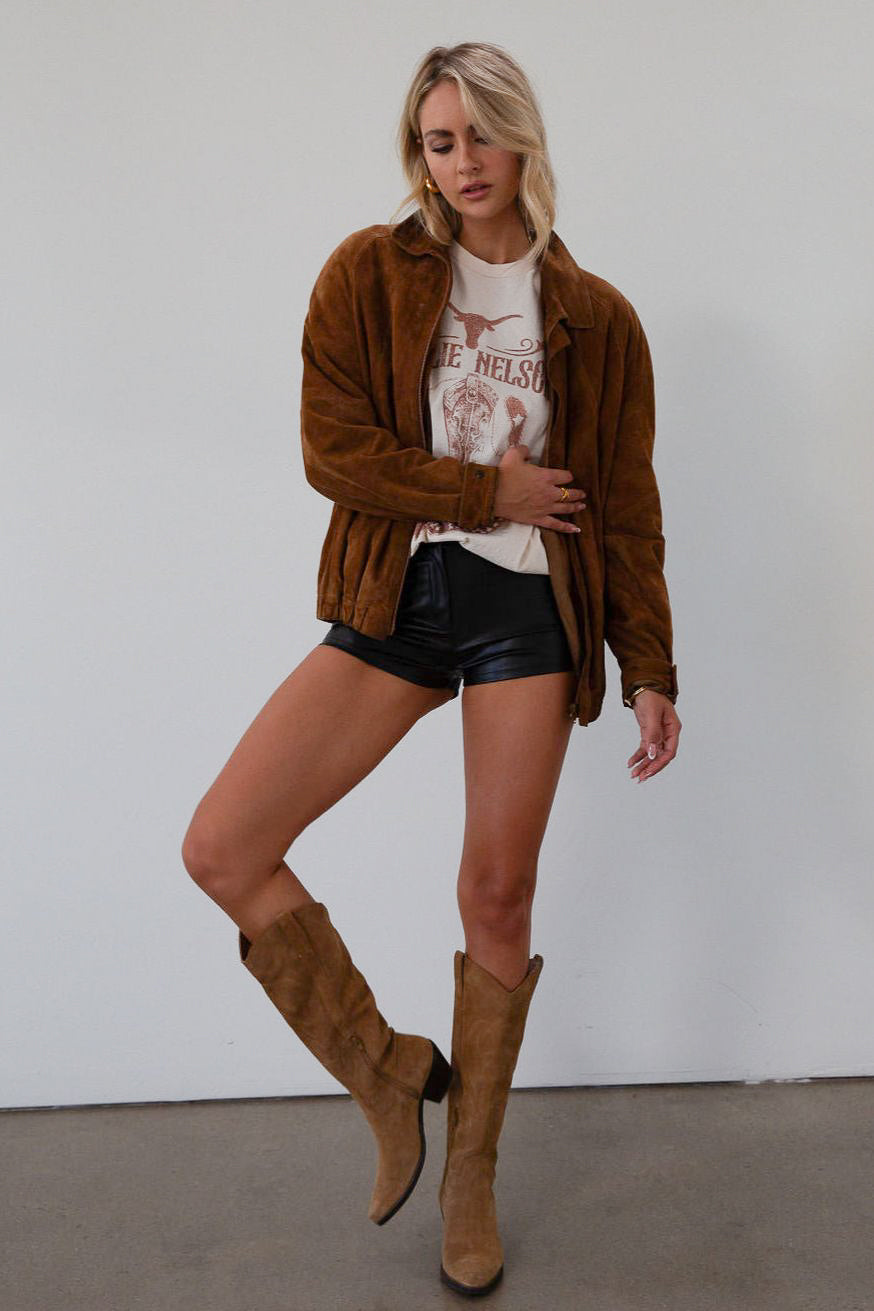 Willie Nelson UT Boot Thrifted Top