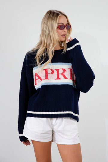 Fuzzy crochet knit sweater. Crewneck. Long sleeves. Unlined. apres sweater. fall sweater. sweater for fall. cute fall sweater. navy blue sweater