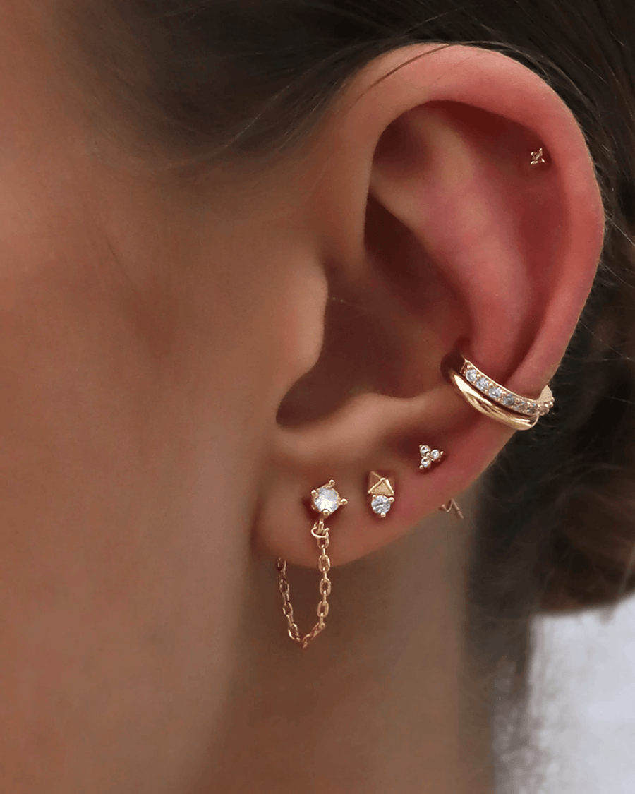 Round Stone Chain Stud Earrings by Viviana D'Ontañón - SHOPLUNAB