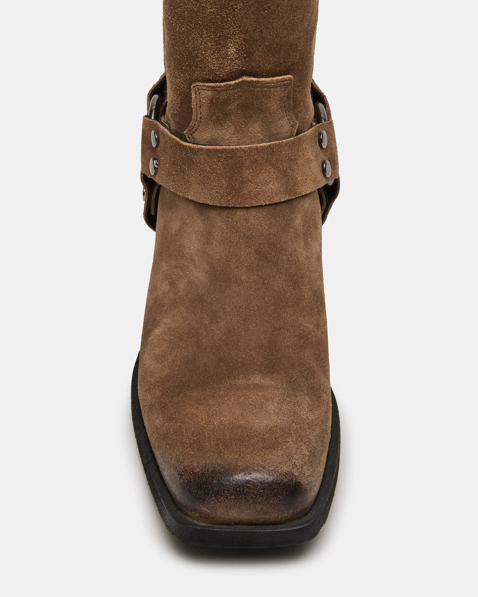 【追跡あり!】Steve Madden RUSKIN スクエアトゥ モトブーツ RUSKIN Chestnut Suede Square Toe Moto Boots – Steve Madden