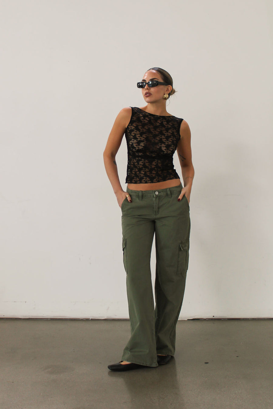 99 Low & Wide Cargo Fade Army by Abrand Jeans - FINAL SALE