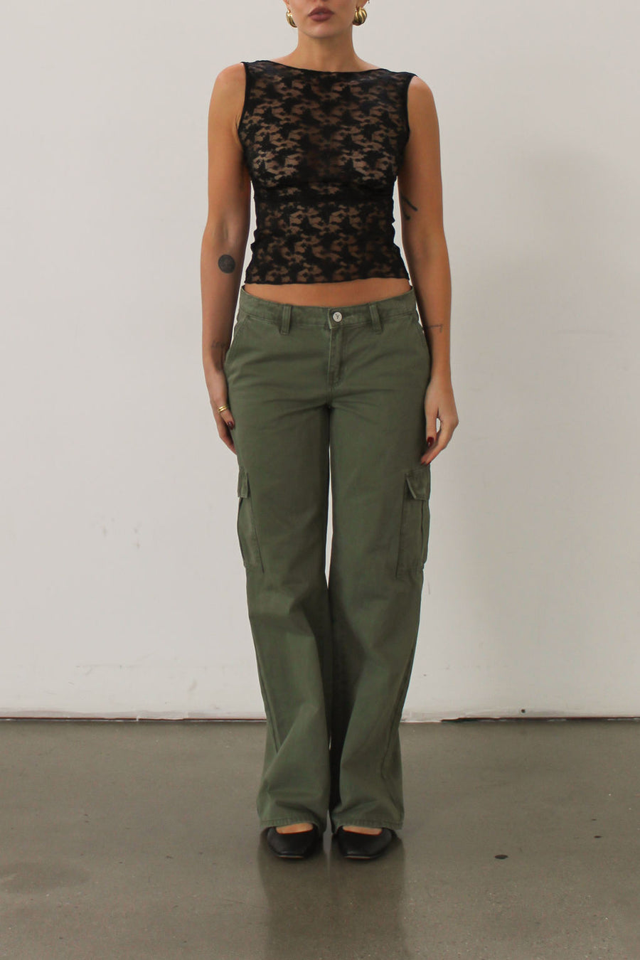 99 Low & Wide Cargo Fade Army by Abrand Jeans - FINAL SALE