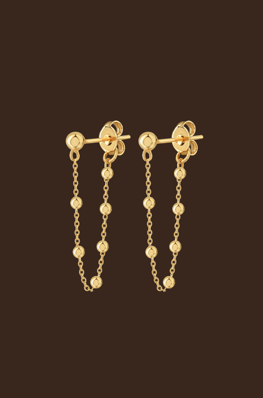 A beaded chain stud earring to elevate your casual ear stack