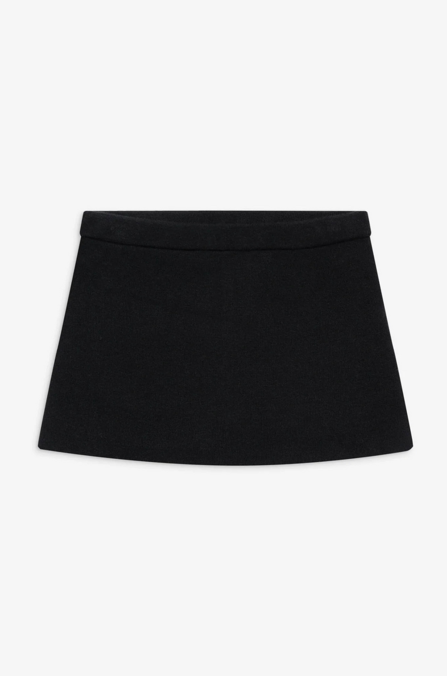 Fuzzy knit skirt. Elastic waist. Shorts lining. black mini skort