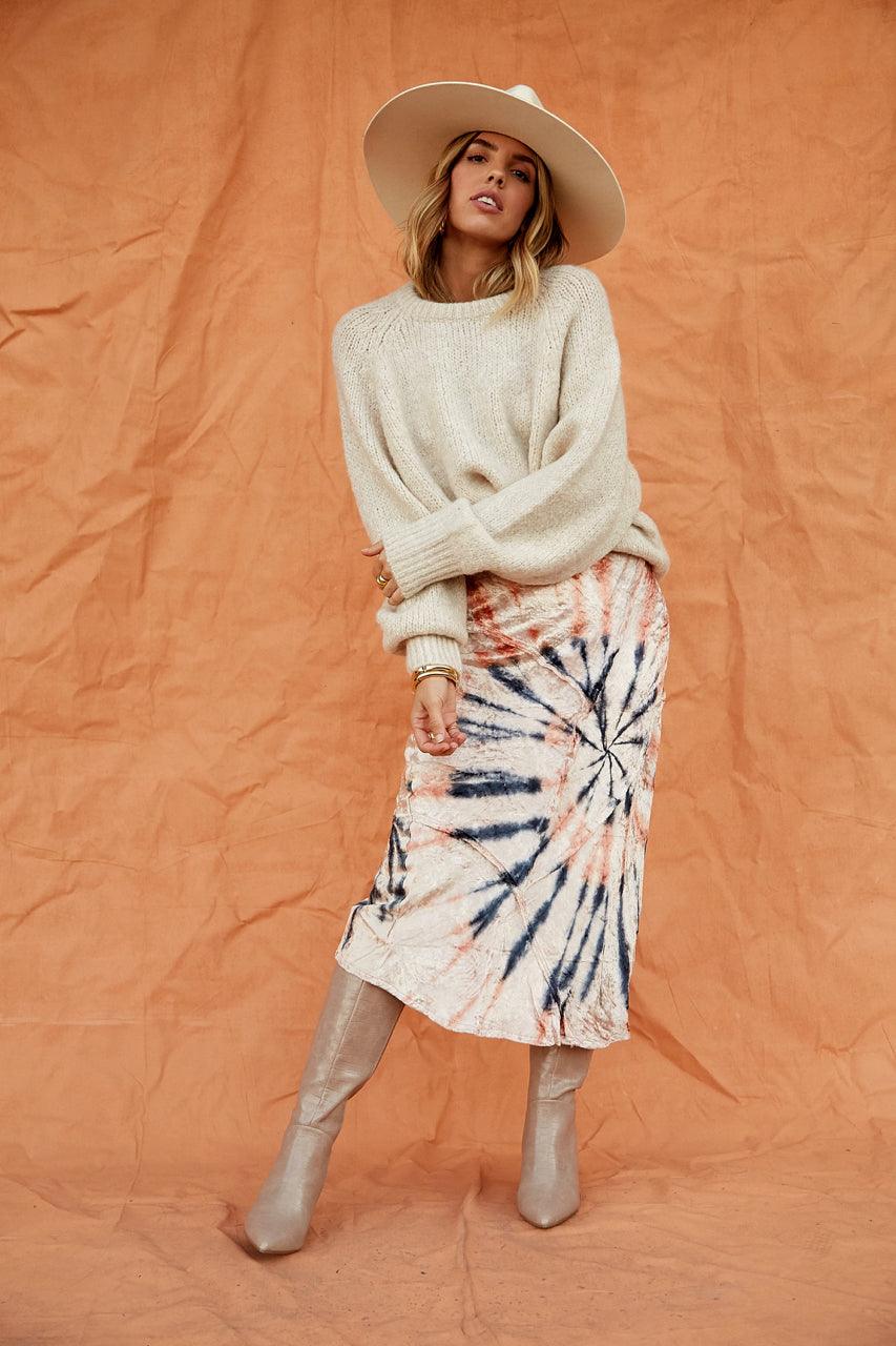 Serious Swagger Tie Dye Skirt by Free People - FINAL SALE - SHOPLUNAB