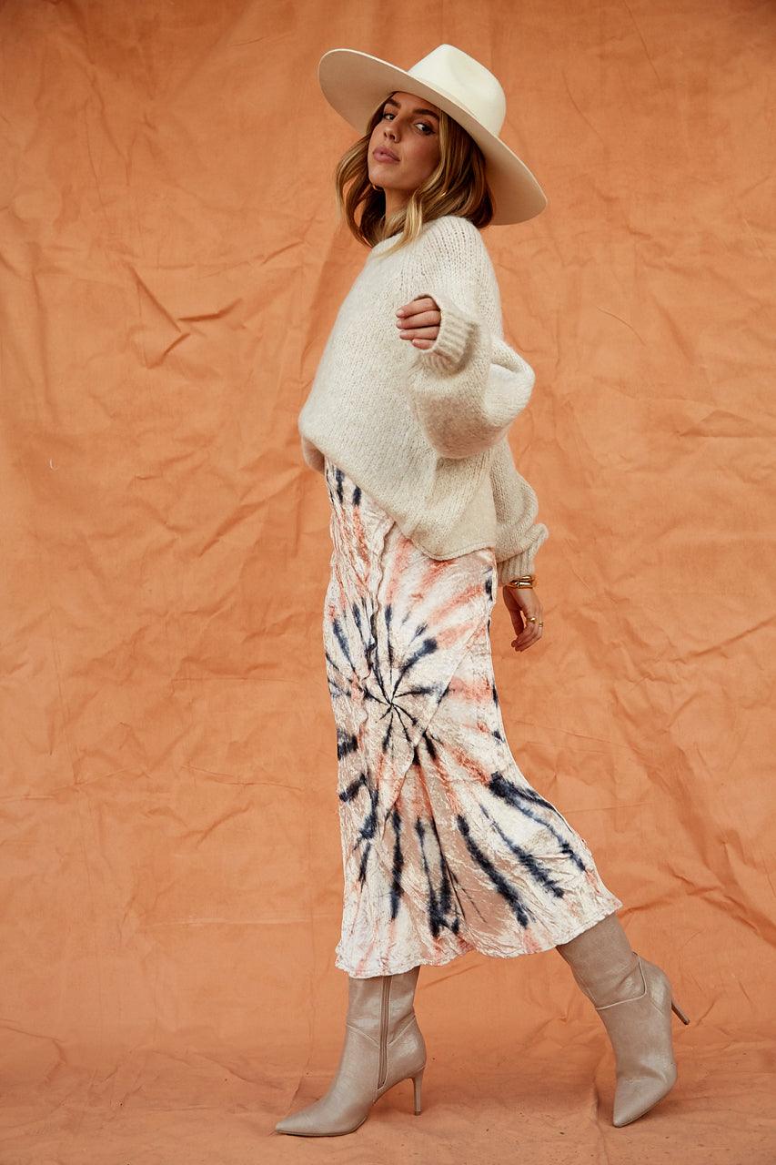 Serious Swagger Tie Dye Skirt by Free People - FINAL SALE - SHOPLUNAB