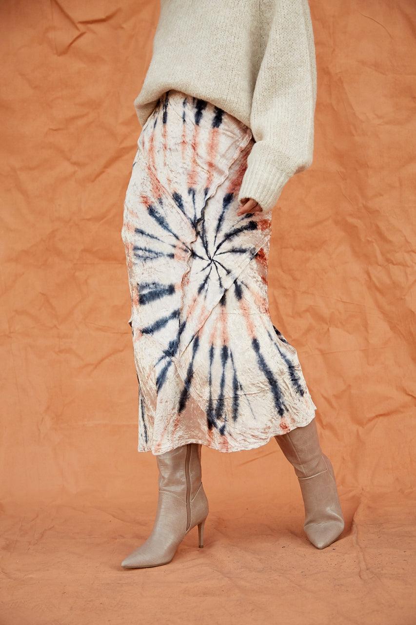 Serious Swagger Tie Dye Skirt by Free People - FINAL SALE - SHOPLUNAB