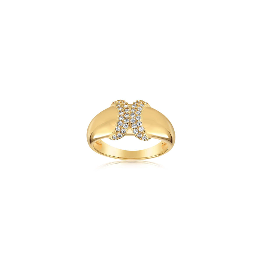 Mirrored Pave Dome Ring by Viviana D'Ontañón - SHOPLUNAB