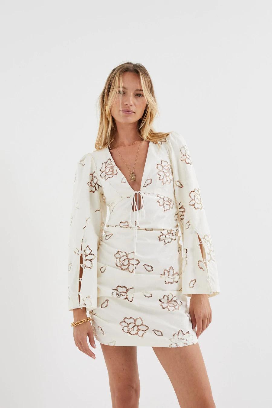 Renee Bell Sleeve Mini Dress by For Love & Lemons - FINAL SALE - SHOPLUNAB