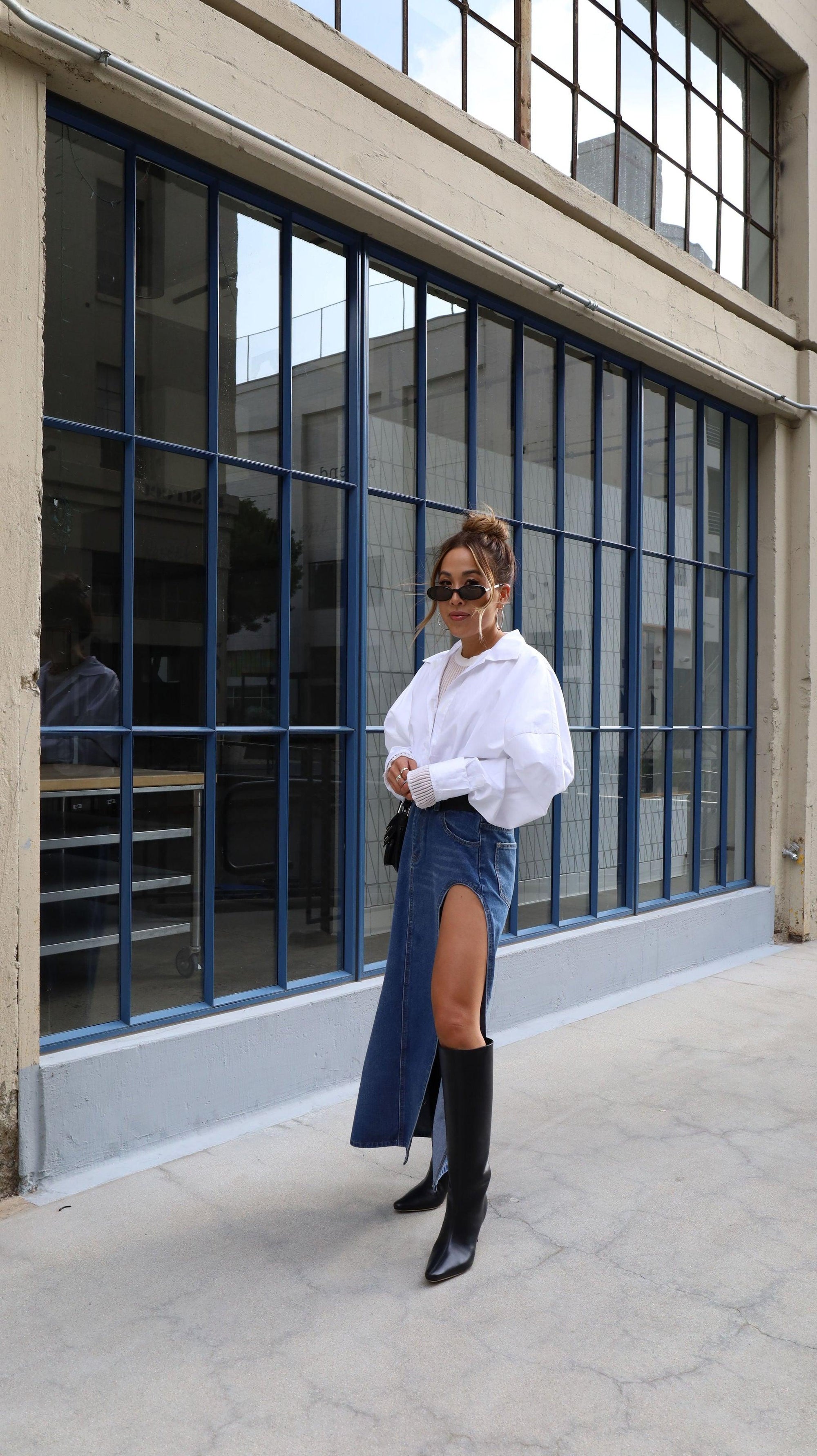 Split Decision Maxi Skirt - SHOPLUNAB