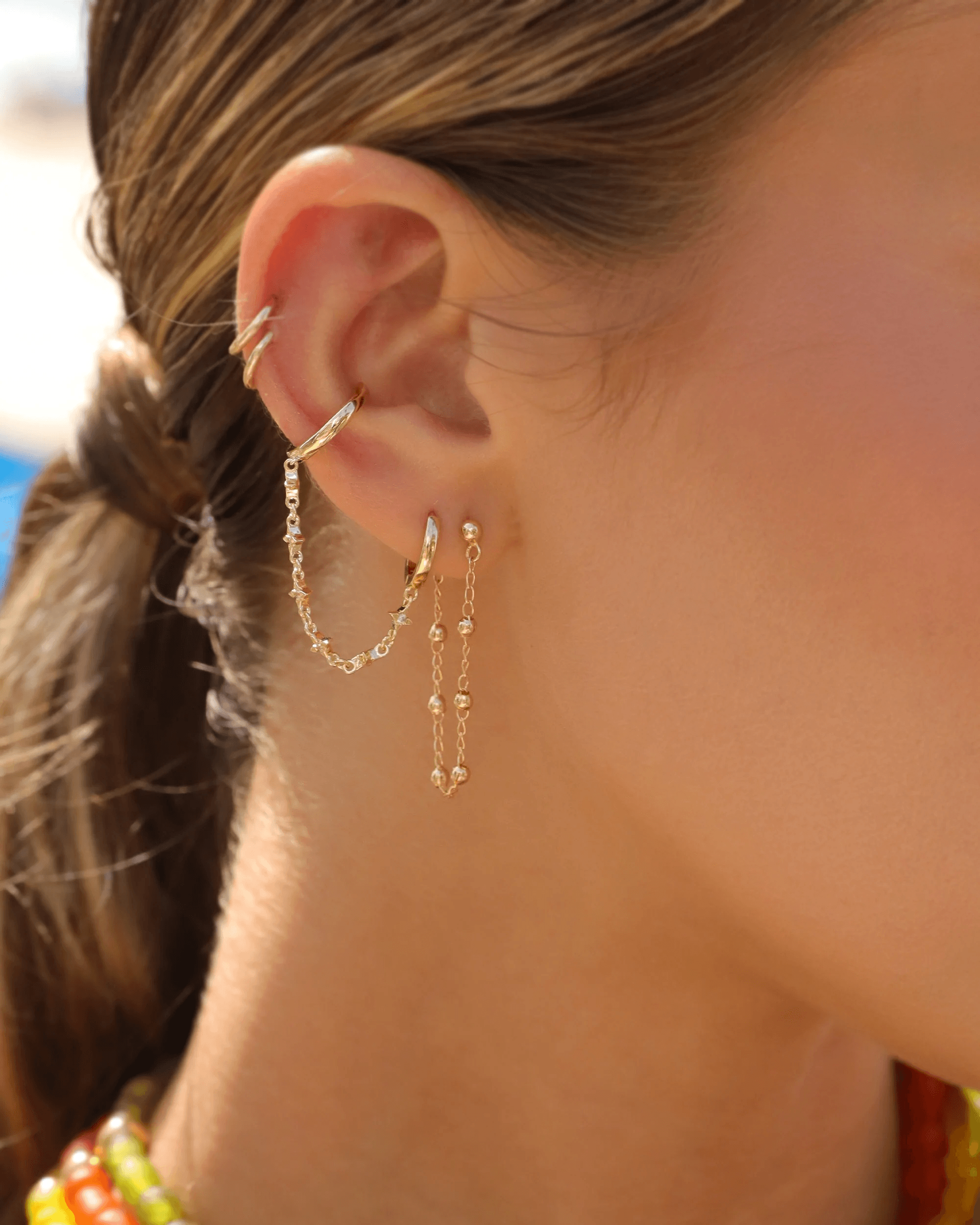 Bella Chain Stud Earrings by Viviana D'Ontañón - SHOPLUNAB