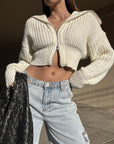 Polar Plunge Crop Sweater - SHOPLUNAB