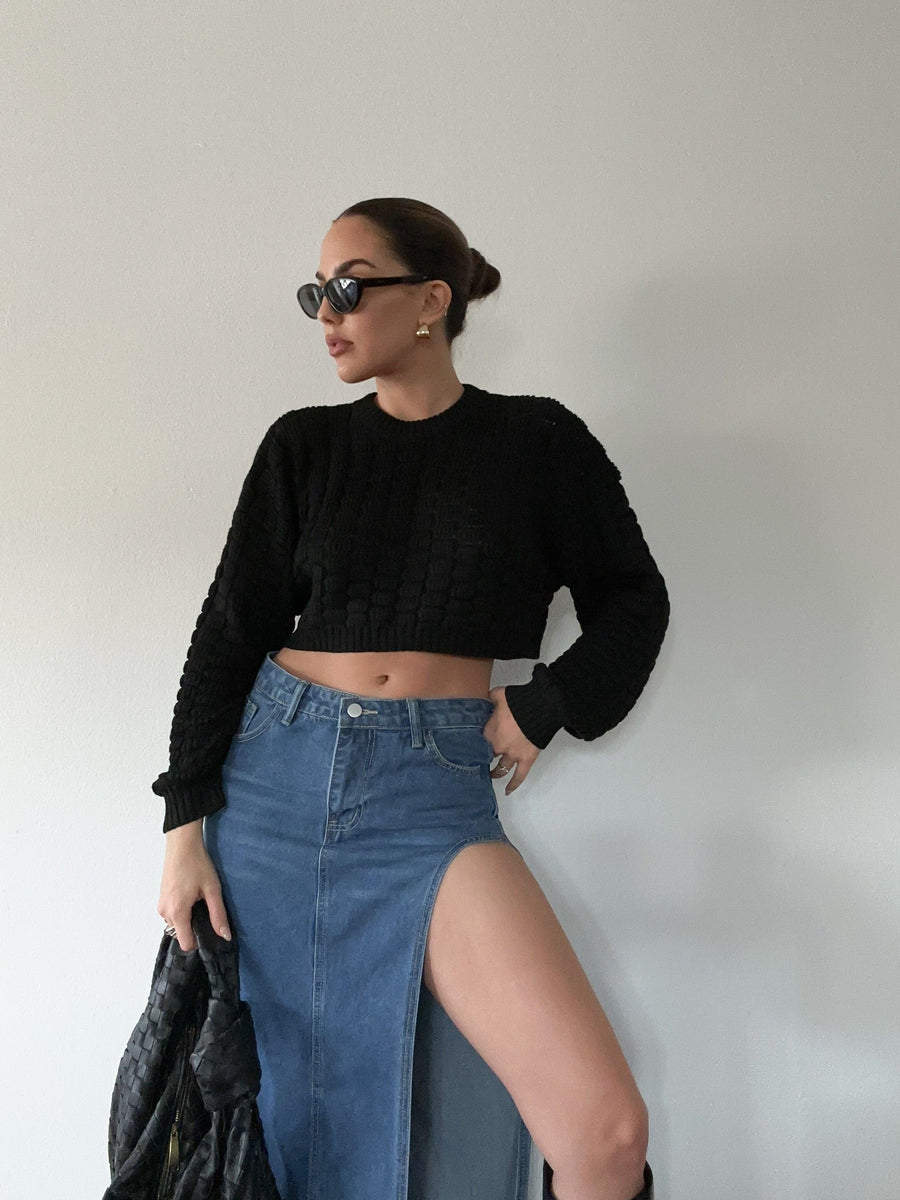Karma Crop Sweater - SHOPLUNAB