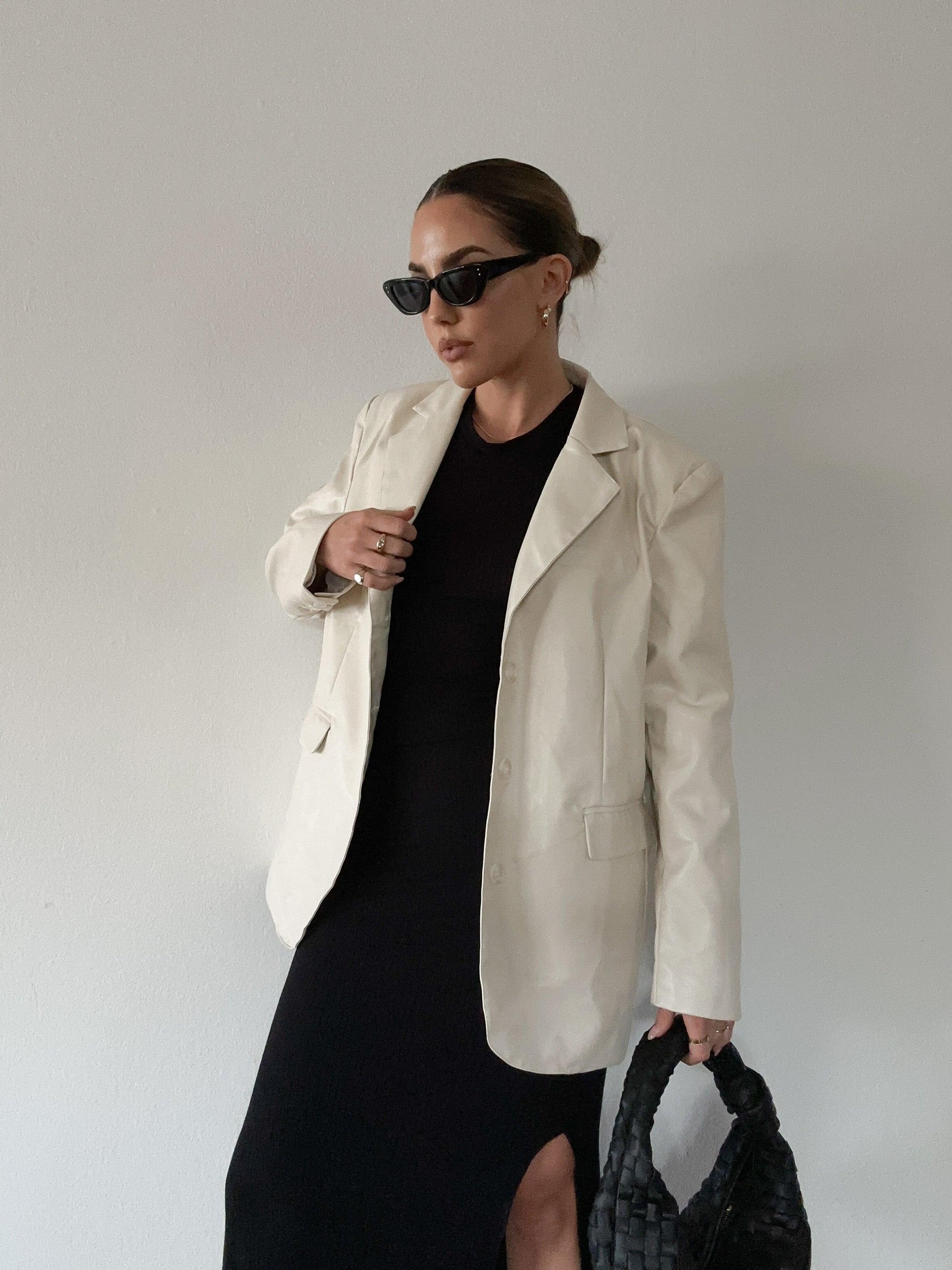 Film Collection Leather Blazer - SHOPLUNAB