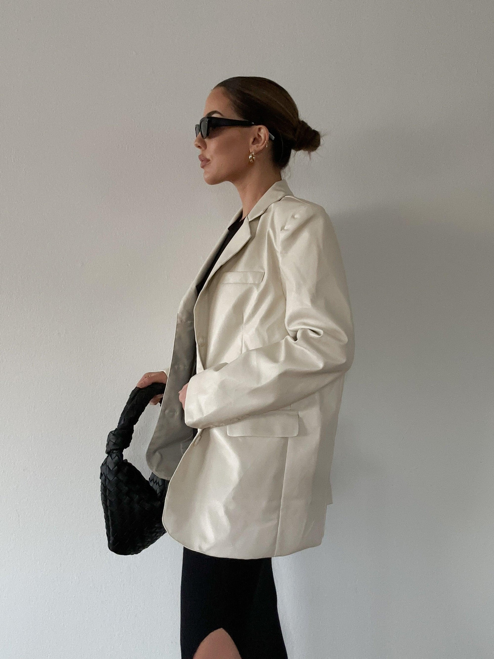 Film Collection Leather Blazer - SHOPLUNAB