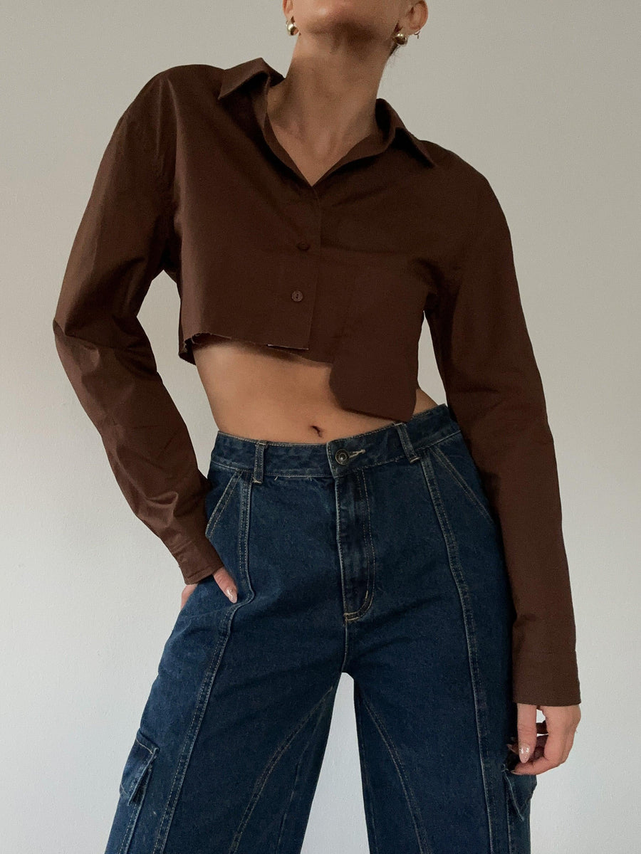 Offset Crop Shirt - SHOPLUNAB