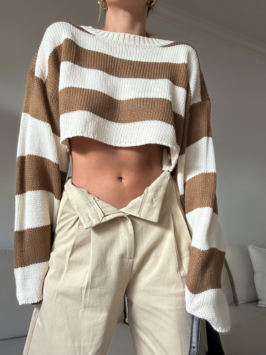 Varsity Cool Crop Sweater - SHOPLUNAB