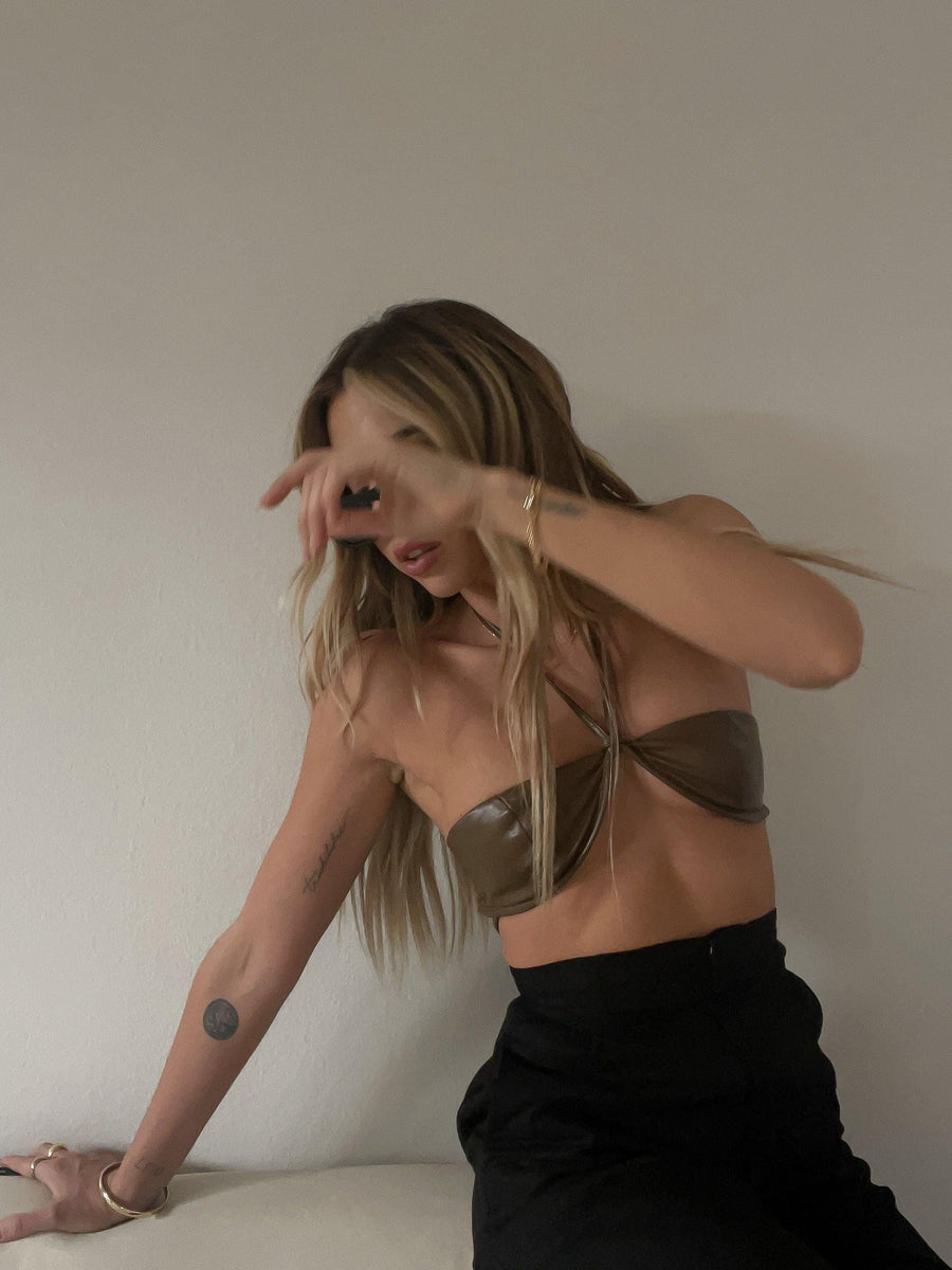 Satisfaction Leather Crop Top - FINAL SALE - SHOPLUNAB
