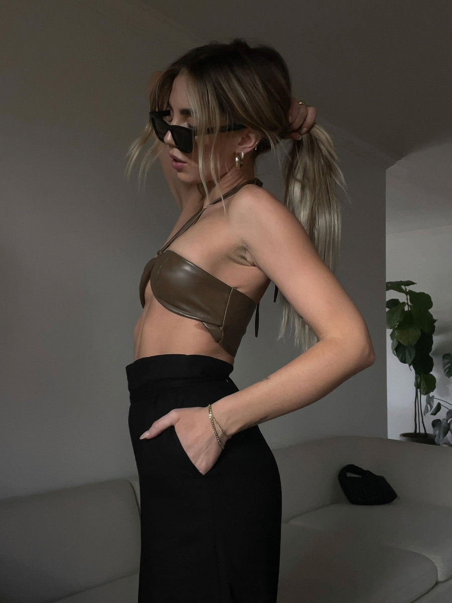 Satisfaction Leather Crop Top - FINAL SALE - SHOPLUNAB