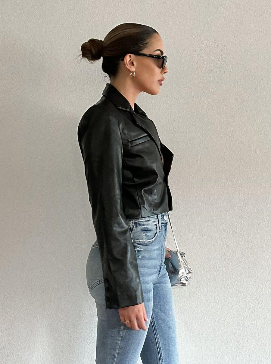 Holy Ghost Leather Blazer - SHOPLUNAB