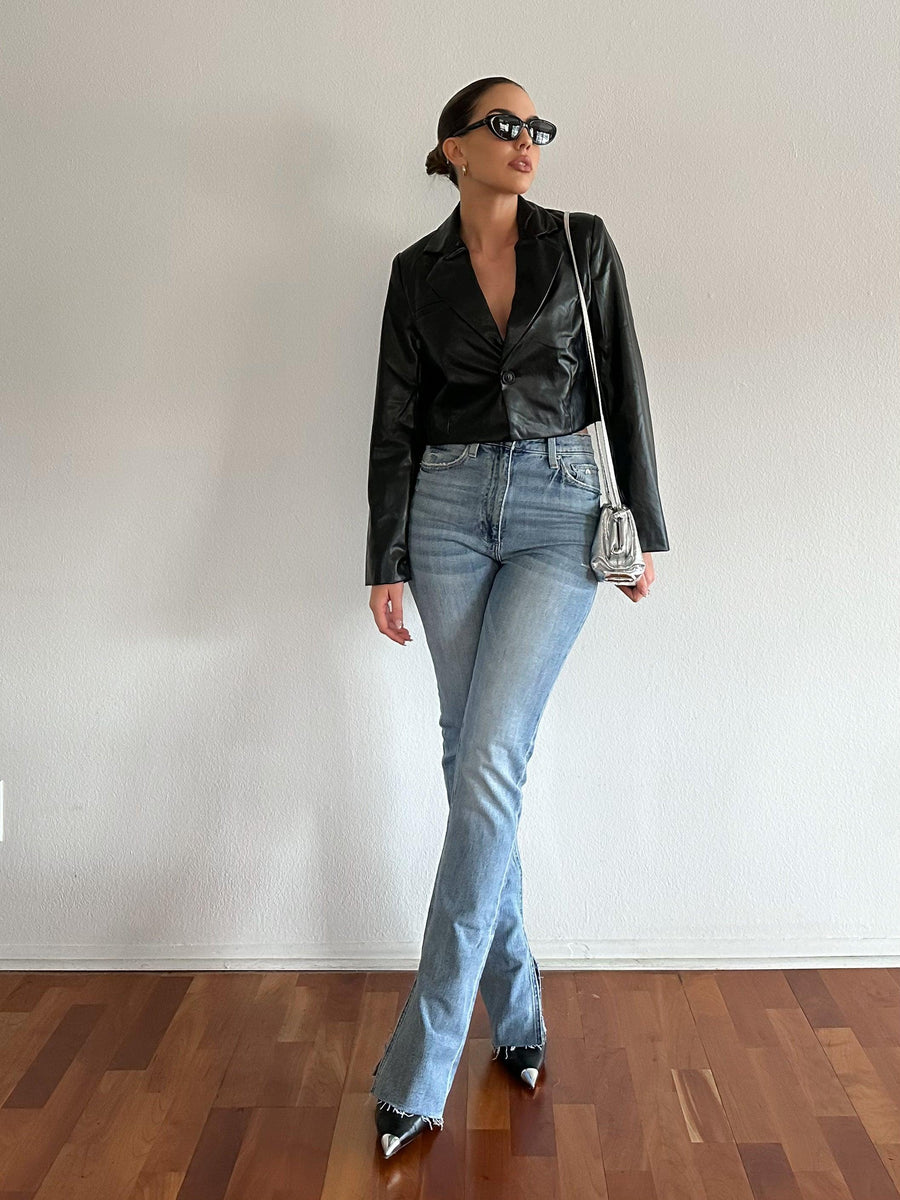 Holy Ghost Leather Blazer - SHOPLUNAB